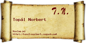 Topál Norbert névjegykártya